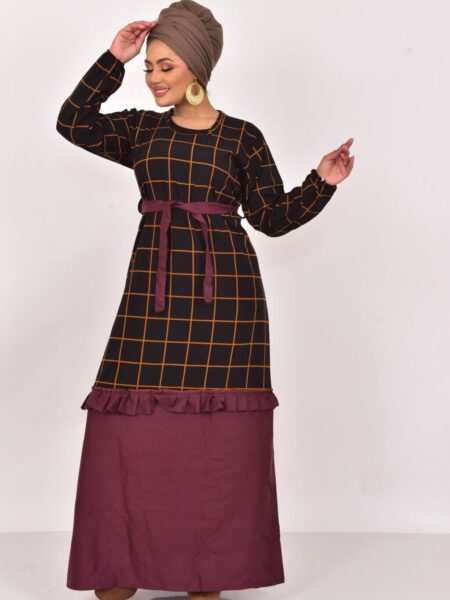 Abaya dress fUll sleeve two twon black