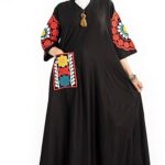 Abaya pocket embroidery wool