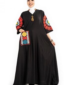 Abaya pocket embroidery wool