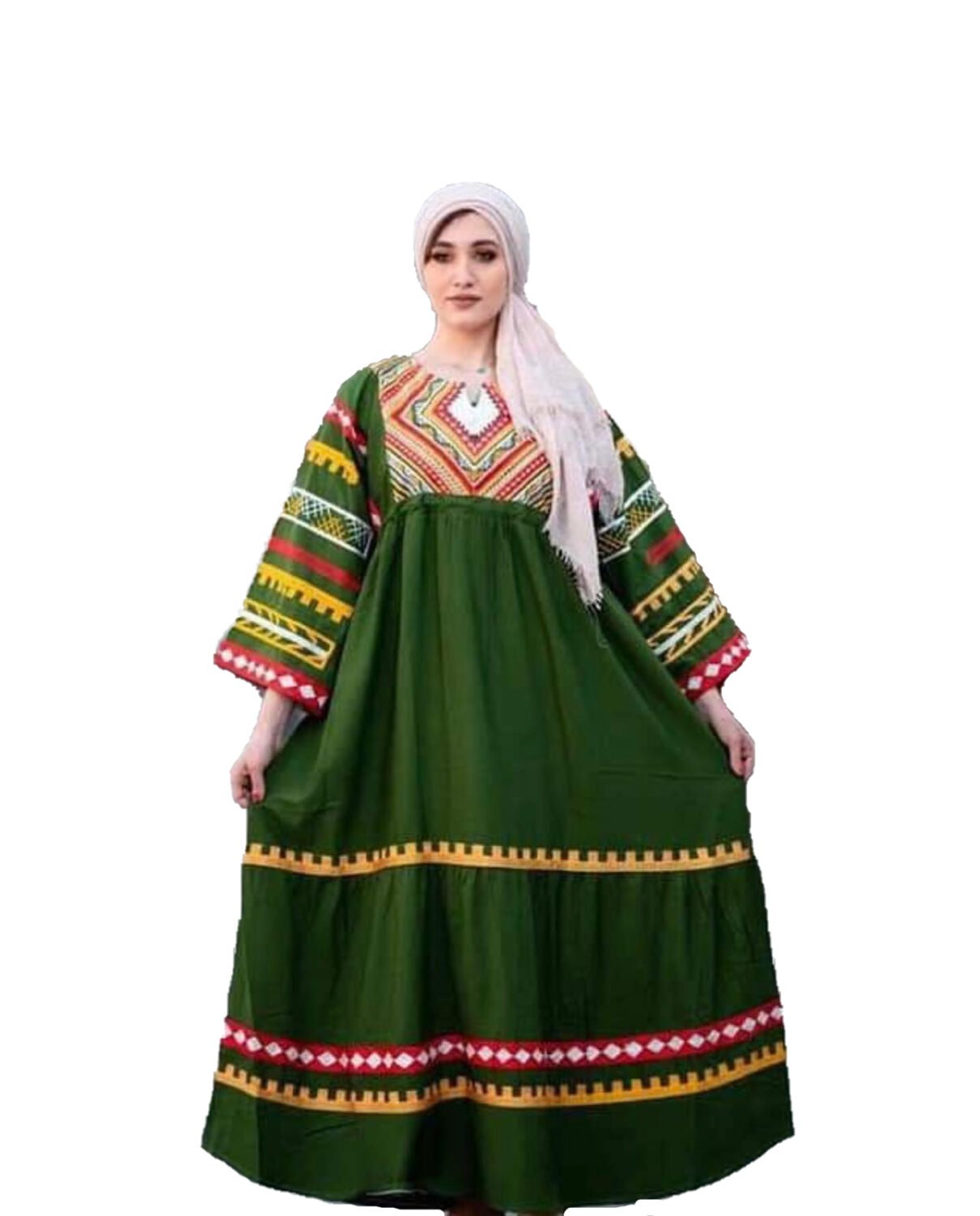 abaya belt green for a woman