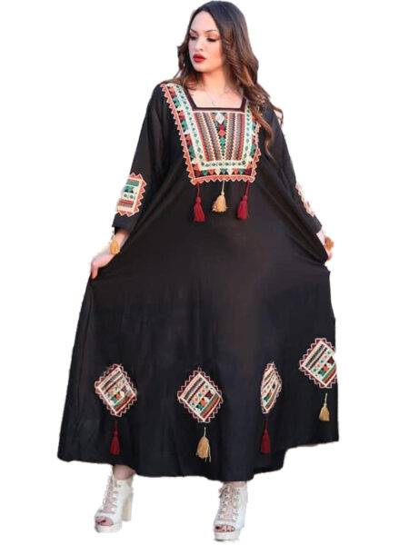 Woman Clothes Abaya Embroidery Casual black colour