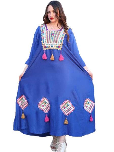 Woman Clothes Abaya Embroidery Casual blue colour