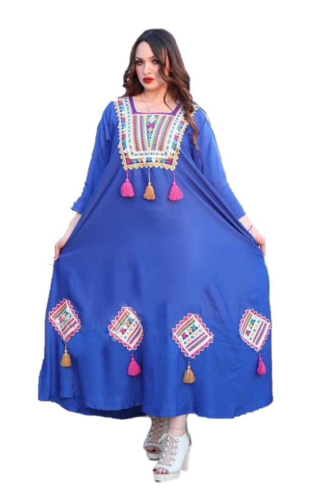 Alamalshop abaya casual weldding one size blue high quilty Femme Vêtements Abaya Broderie Casual