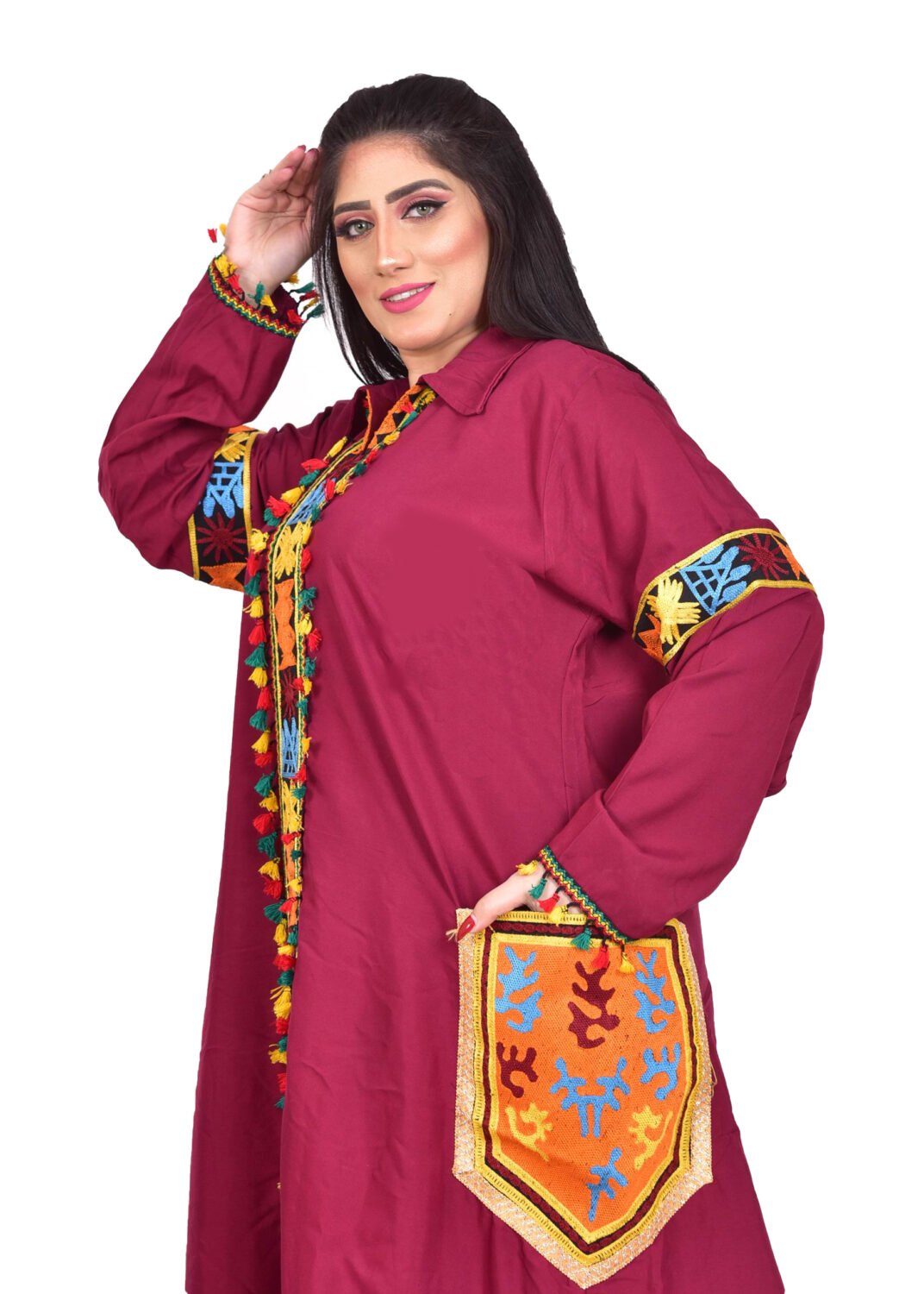 abaya bluebell with two pockets for a woman