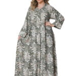 Abaya Fashion printed plaid for woman