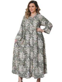 Abaya Fashion printed plaid for woman