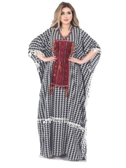 Abaya pour femmes en noir et blanc