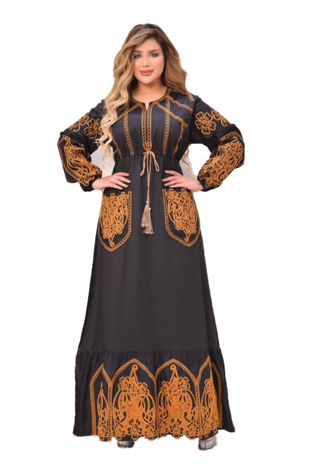abaya with hood and pockets
