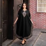 Abaya courte décontractée manches 3/4 pour femme