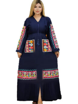 Abaya Sultan Two Pocket Embroidery For Women عباية سلطانه تطريز جيبين للنساء